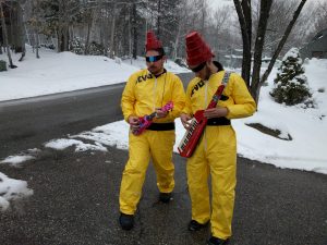 Devo jamming out waiting for The Shuttle Connection to arrive