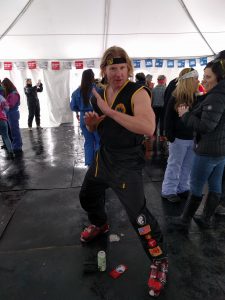 Pants and Fizz meet Johnny Lawrence of the Cobra Kai dojo