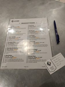 Grabbing a flight of beers at Kettlehead Brewing Company, just off exit 20 on Route 93 in Tilton, NH