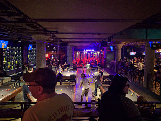 Miniature Pool Hall in the back of Cheeky Monkey Brewing near Fenway Park